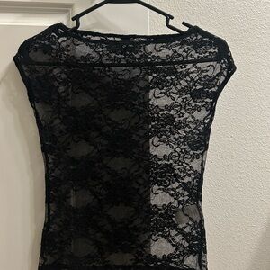 Motel Rocks Black Lace Top